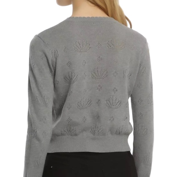 Disney The Little Mermaid Ariel Grey Pointelle Cardigan - Picture 2 of 15